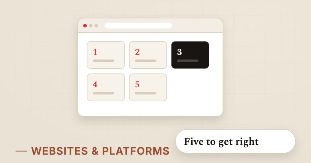 Illustration for website essentials: Five to get right