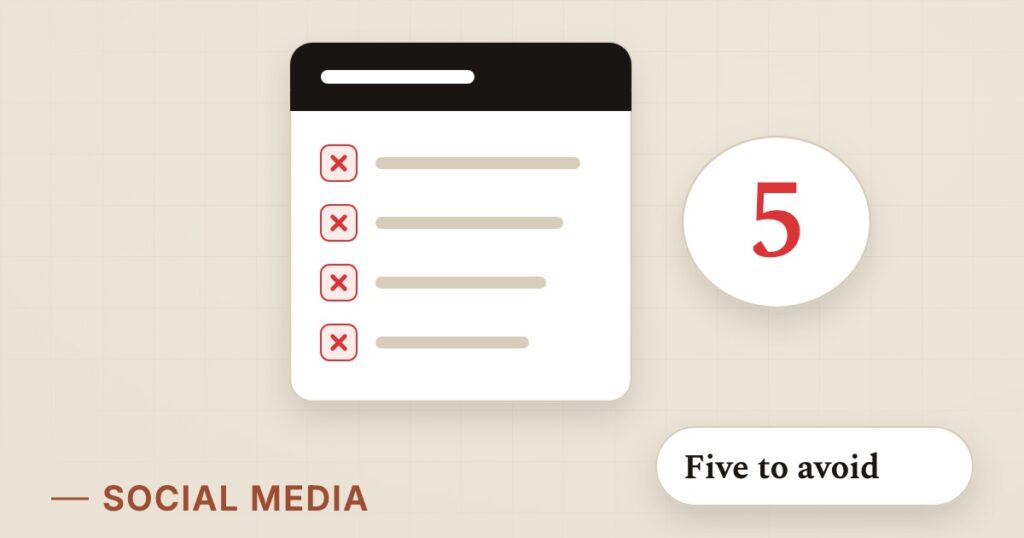 Illustration for social media mistakes: Five to avoid