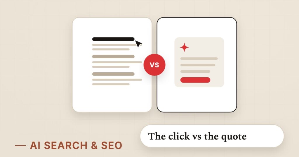 Illustration for aeo vs seo: The click vs the quote