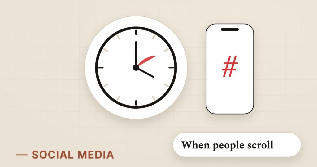 Illustration for posting times: When people scroll