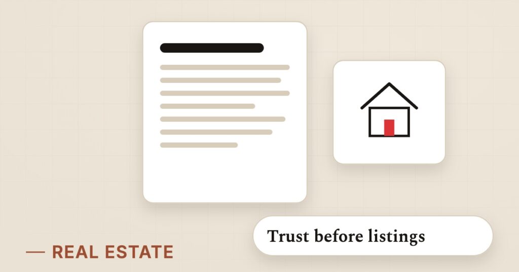 Illustration for property content: Trust before listings