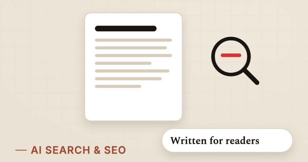 Illustration for content that ranks: Written for readers