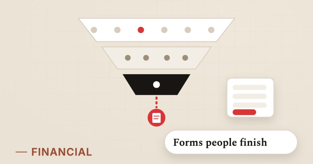 Illustration for finance website cro: Forms people finish