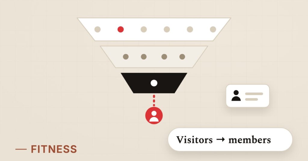 Illustration for gym sign-ups: Visitors to members