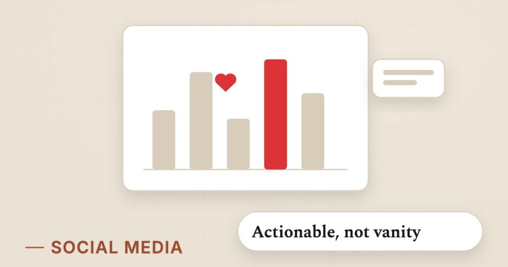 Illustration for social metrics: Actionable, not vanity