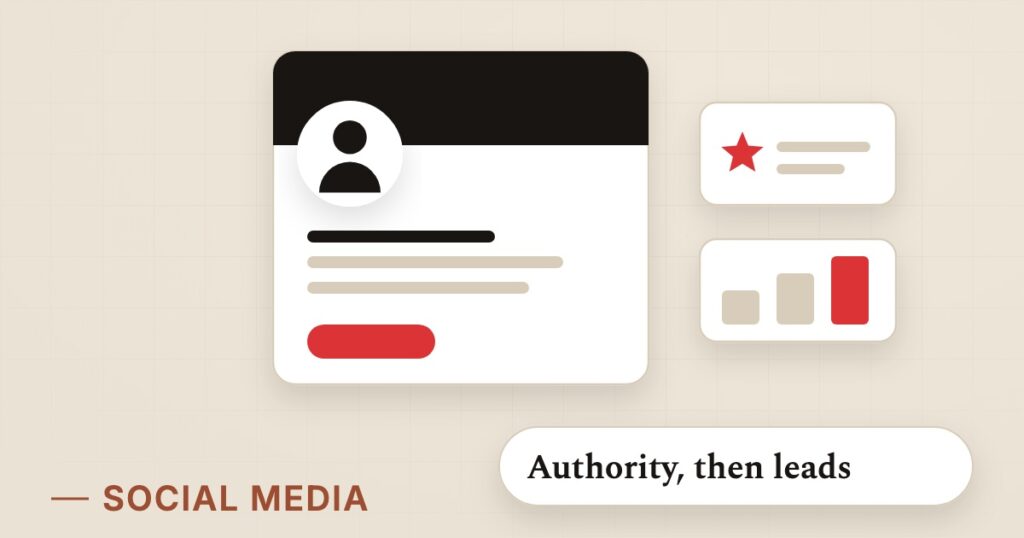 Illustration for linkedin for b2b: Authority, then leads