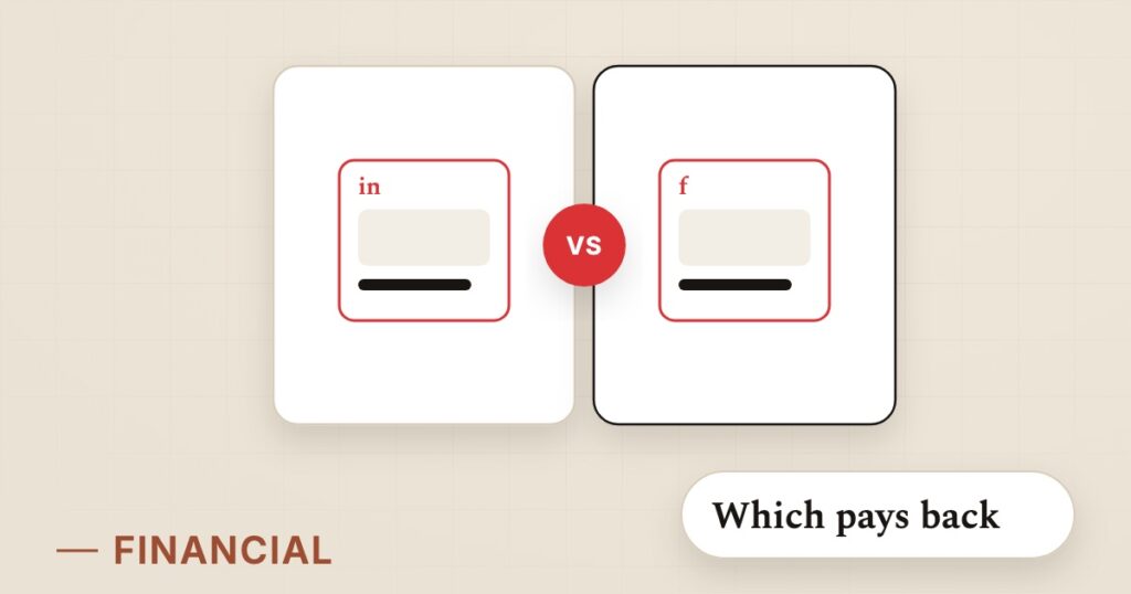 Illustration for linkedin vs facebook: Which pays back