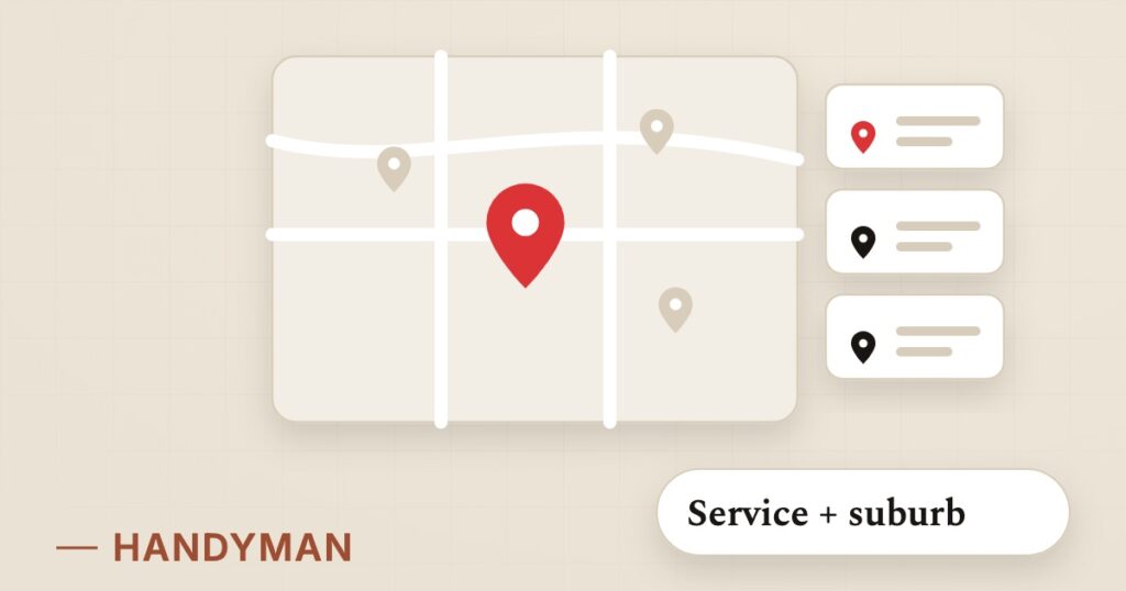 Illustration for local seo for trades: Service + suburb