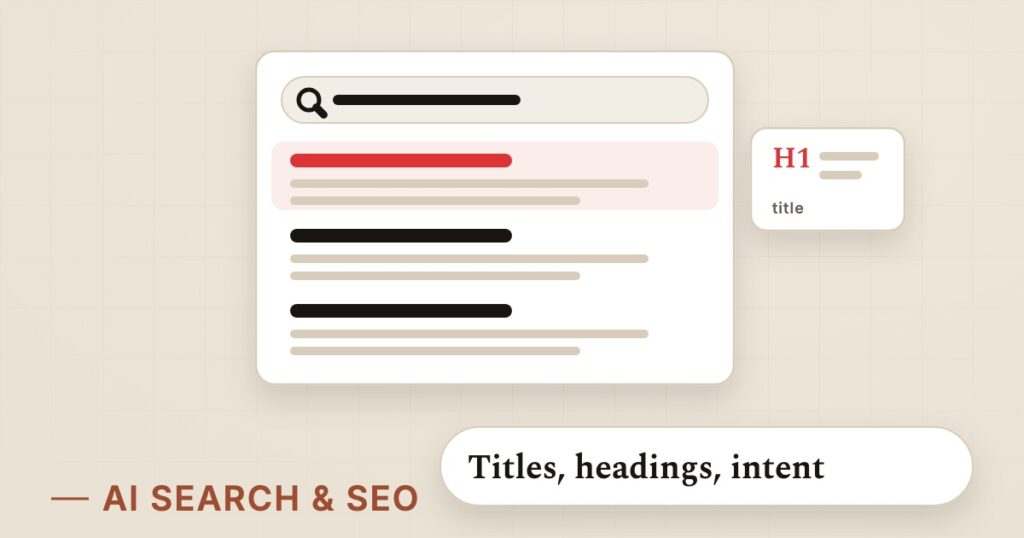 Illustration for on-page seo: Titles, headings, intent