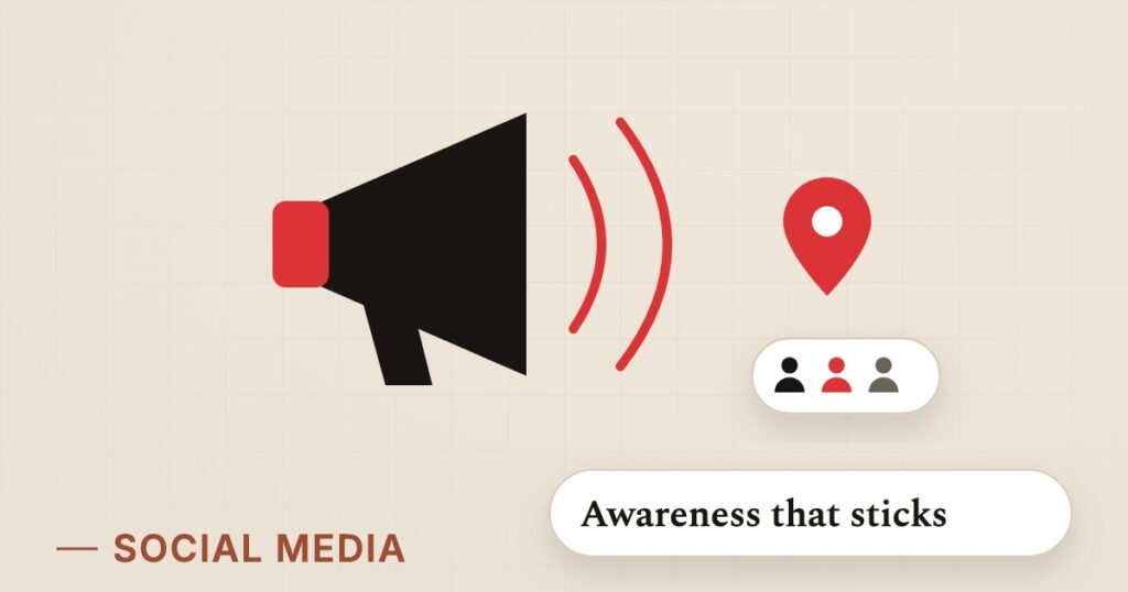 Illustration for social media marketing: Awareness that sticks