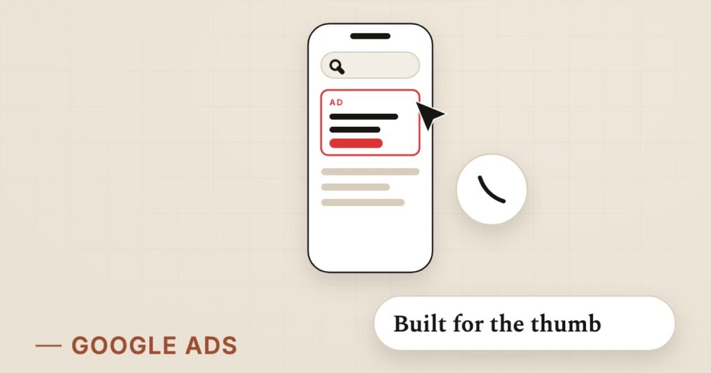 Illustration for mobile ppc: Built for the thumb
