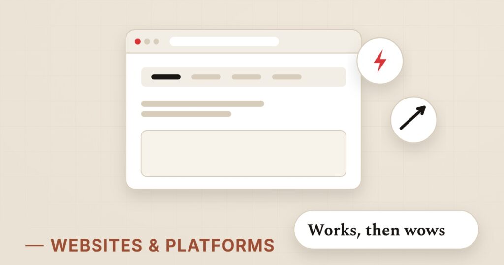 Illustration for functionality first: Works, then wows