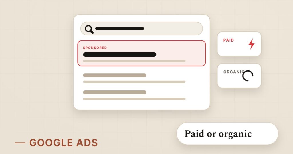 Illustration for ppc advertising: Paid or organic
