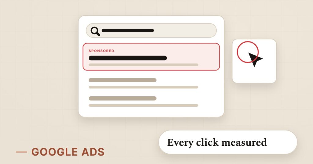Illustration for pay-per-click: Every click measured