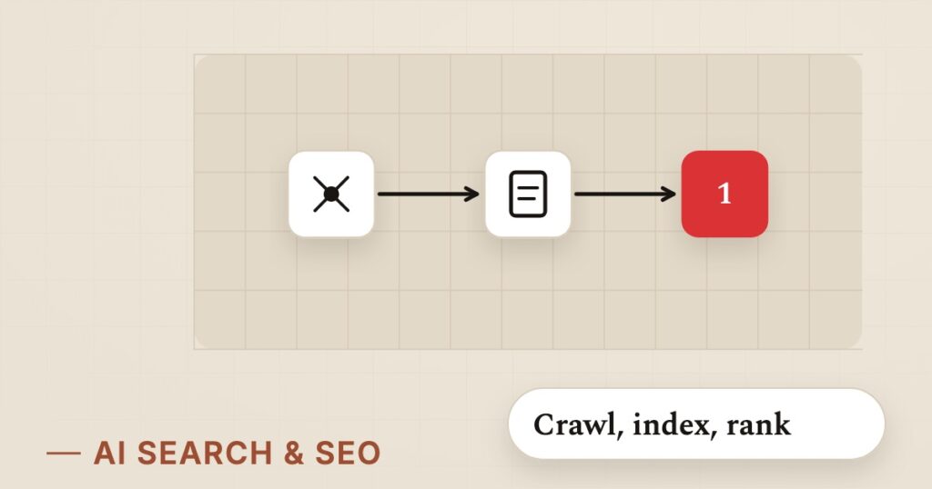 Illustration for how search works: Crawl, index, rank