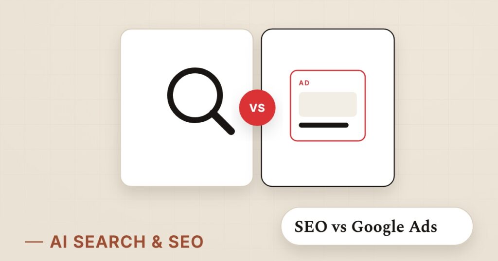 Illustration for organic or paid: SEO vs Google Ads
