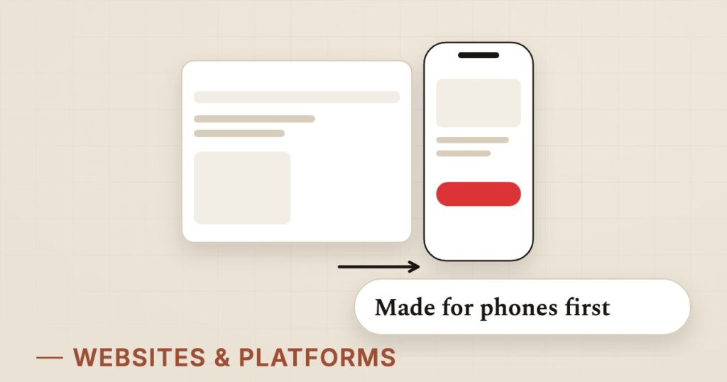 Illustration for mobile-friendly design: Made for phones first
