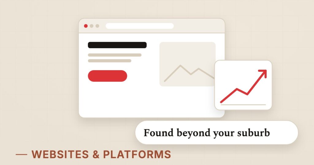 Illustration for small business sites: Found beyond your suburb