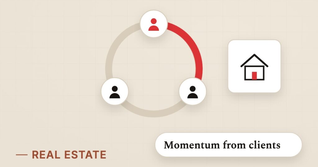 Illustration for referral flywheel: Momentum from clients