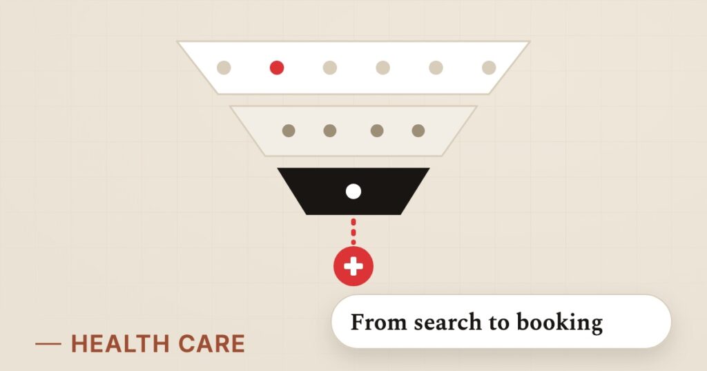 Illustration for patient acquisition: From search to booking