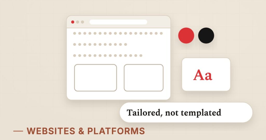 Illustration for custom design: Tailored, not templated