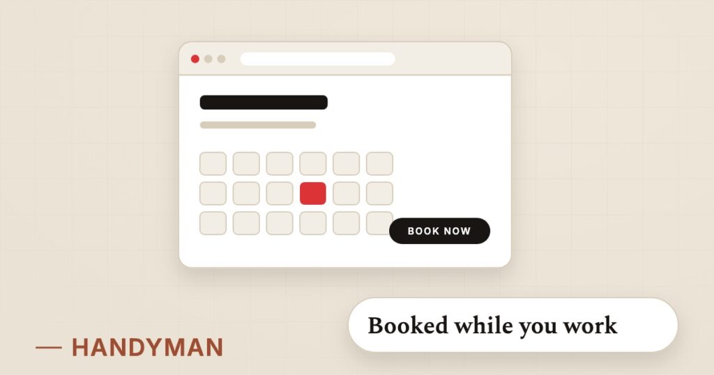 Illustration for handyman websites: Booked while you work