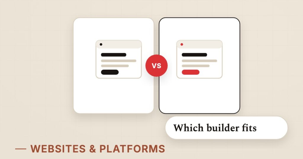 Illustration for platform choice: Which builder fits